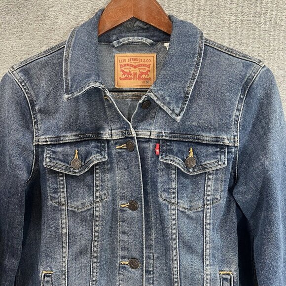 Levi's Women's Original Trucker Denim Jacket Size Medium Blue Jean Jacket - Picture 3 of 14